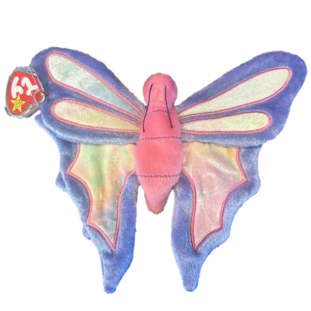 Ty Beanie Babies - Flitter The Butterfly - 2nd Generation - PVC Pellets - Retire